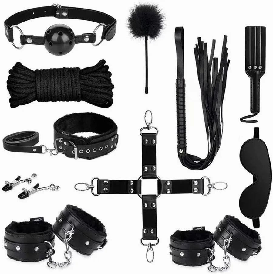 11 Sets Leather BDSM Beginners Bondage Set