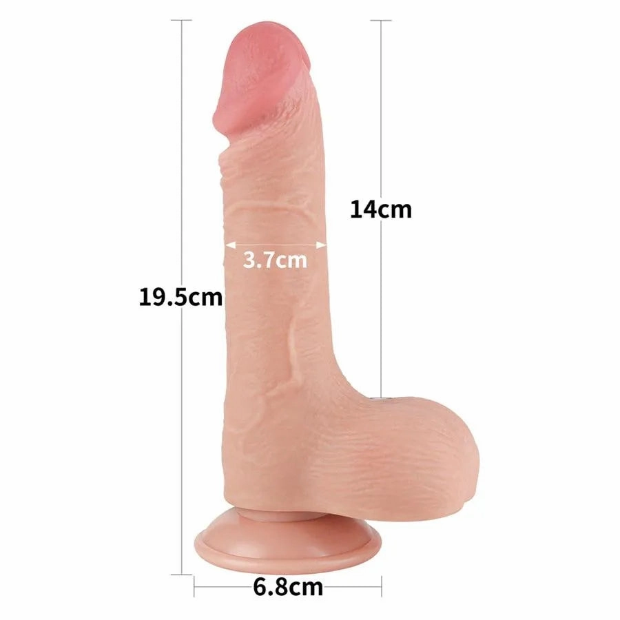 7.6 Inches Sliding Skin Dual Layer Dong Dildo