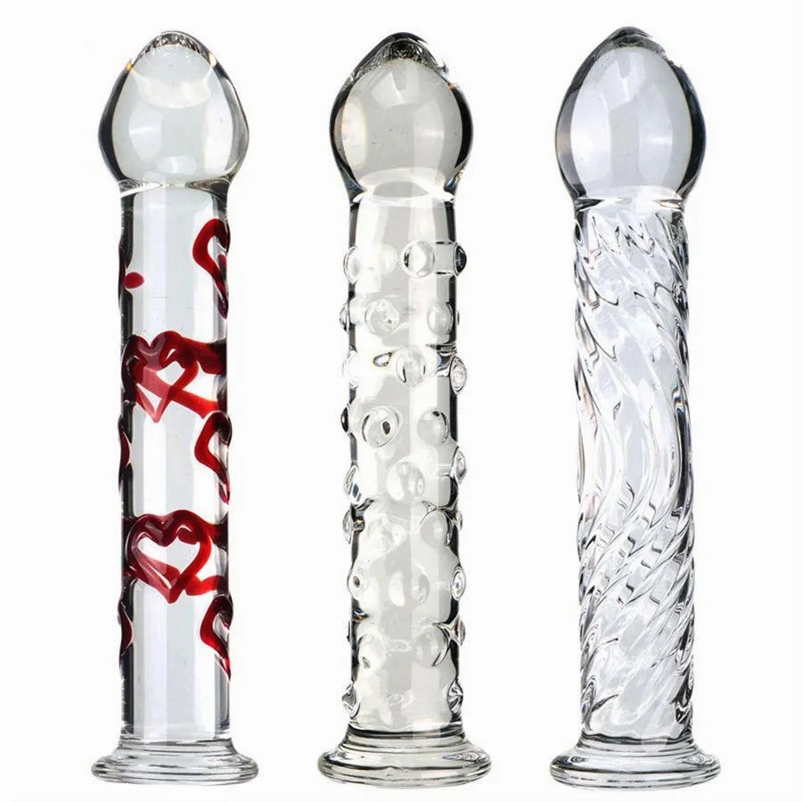 7 Inches Textured Candle Glass Dildo