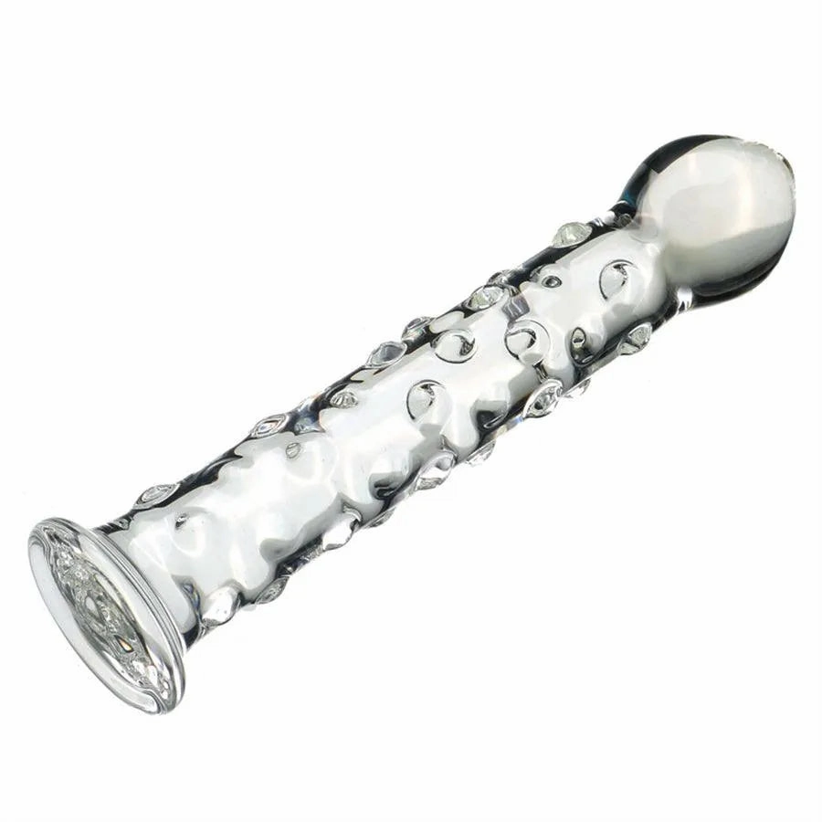 7 Inches Textured Candle Glass Dildo