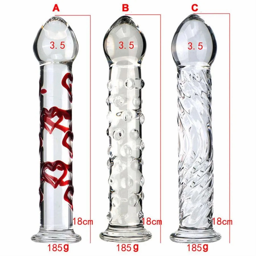 7 Inches Textured Candle Glass Dildo