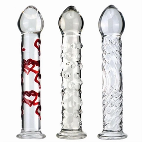 7 Inches Textured Candle Glass Dildo