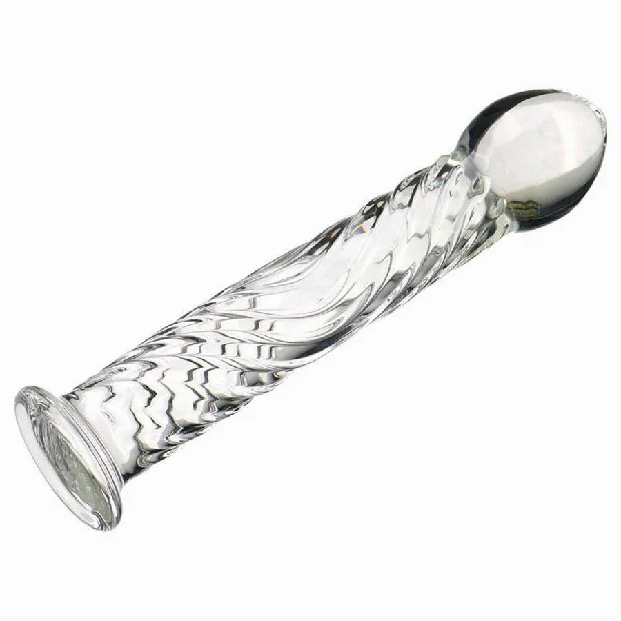 7 Inches Textured Candle Glass Dildo
