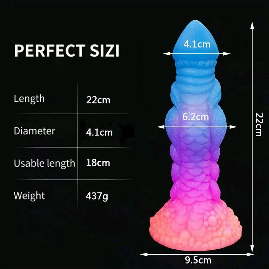 8 Inches Silicone Luminous Dragon Dildo Sex Toy