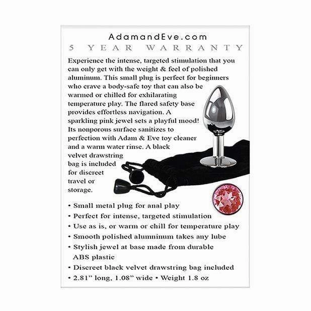 Adam & Eve - Pink Gem Anal Plug Small (Silver)