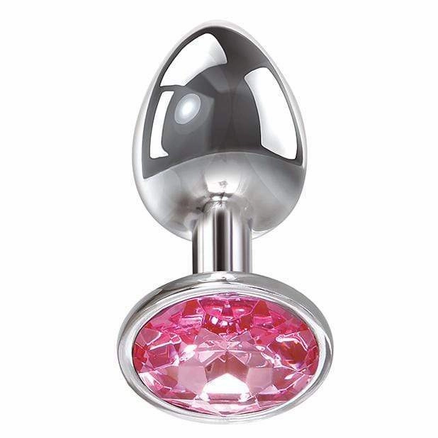 Adam & Eve - Pink Gem Anal Plug Small (Silver)