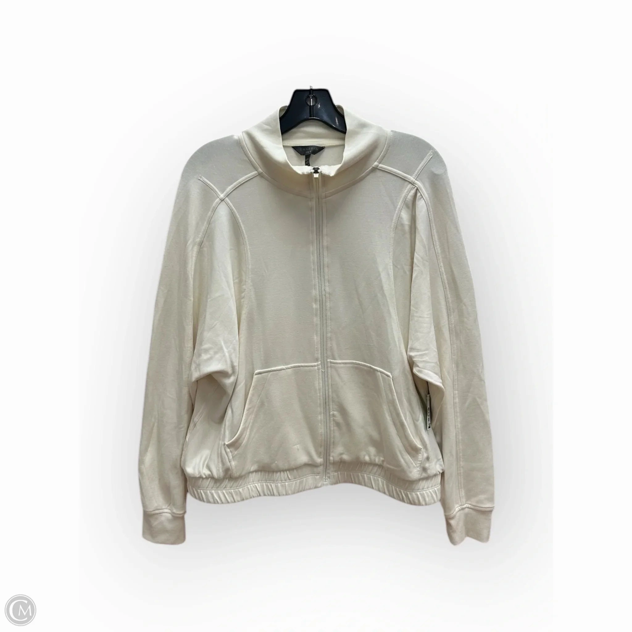 Athletic Jacket By Danskin In Cream, Size: L