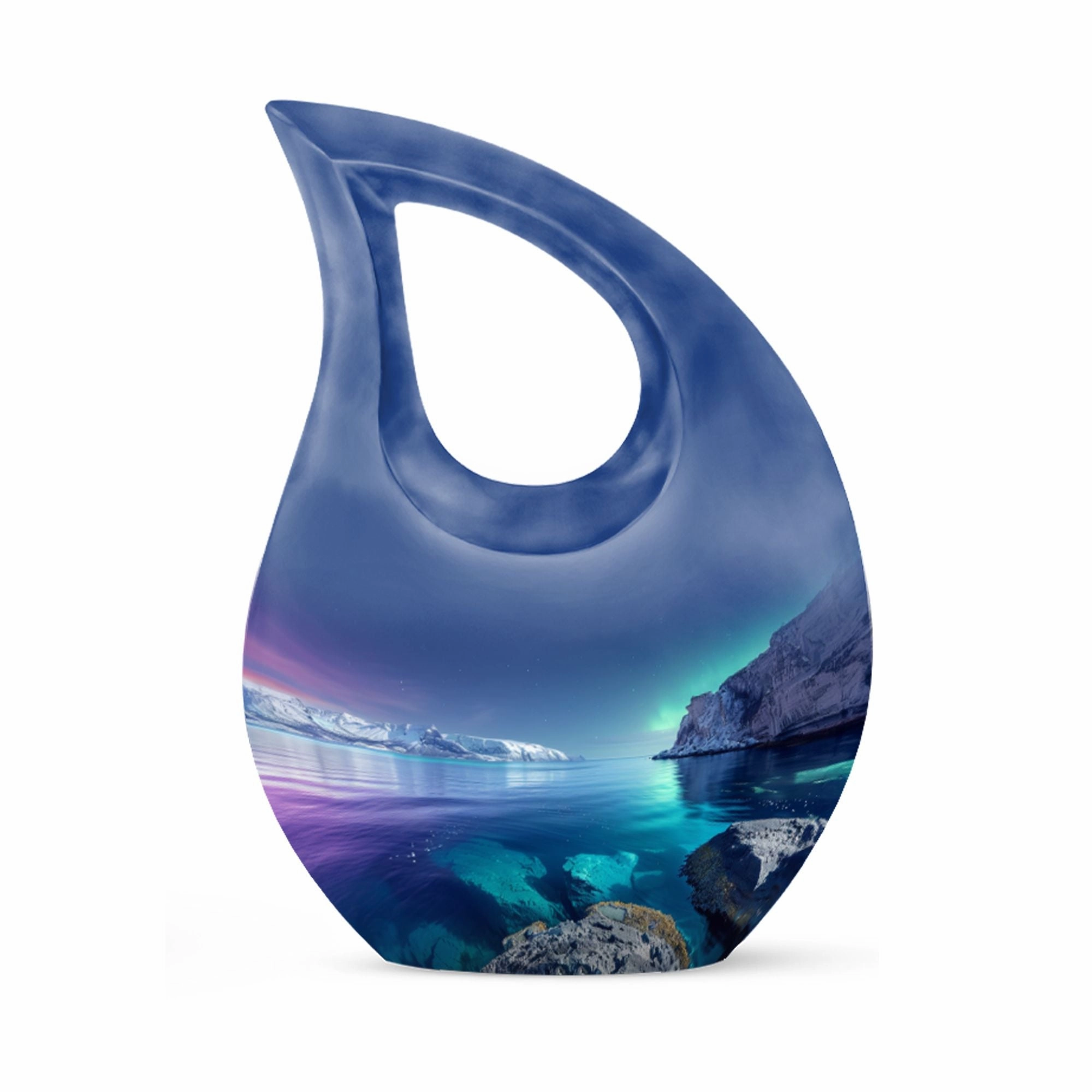 Aurora Borealis Remembrance Urn: Large Urn For Adult Human Ashes