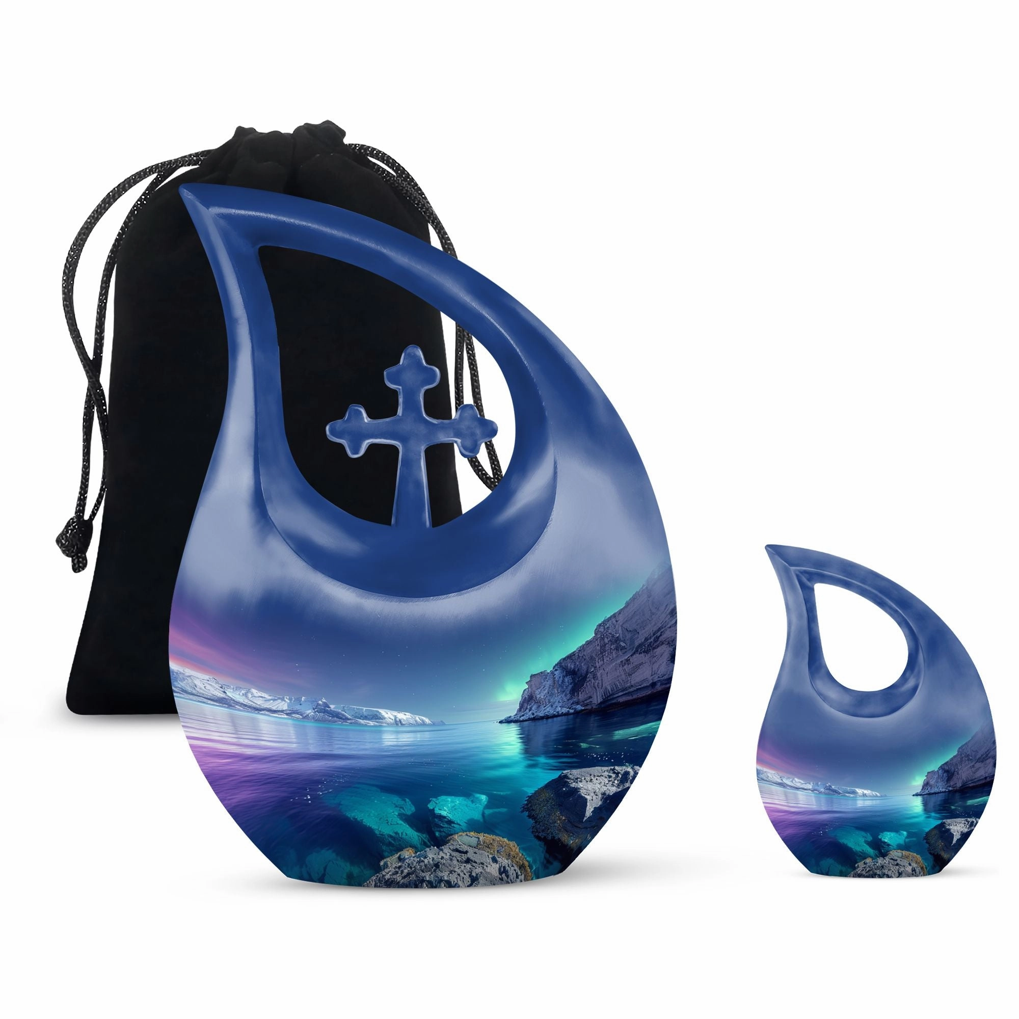 Aurora Borealis Remembrance Urn: Large Urn For Adult Human Ashes