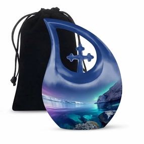 Aurora Borealis Remembrance Urn: Large Urn For Adult Human Ashes