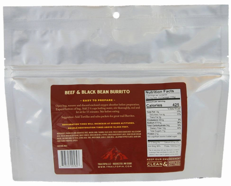Beef and Black Bean Burrito