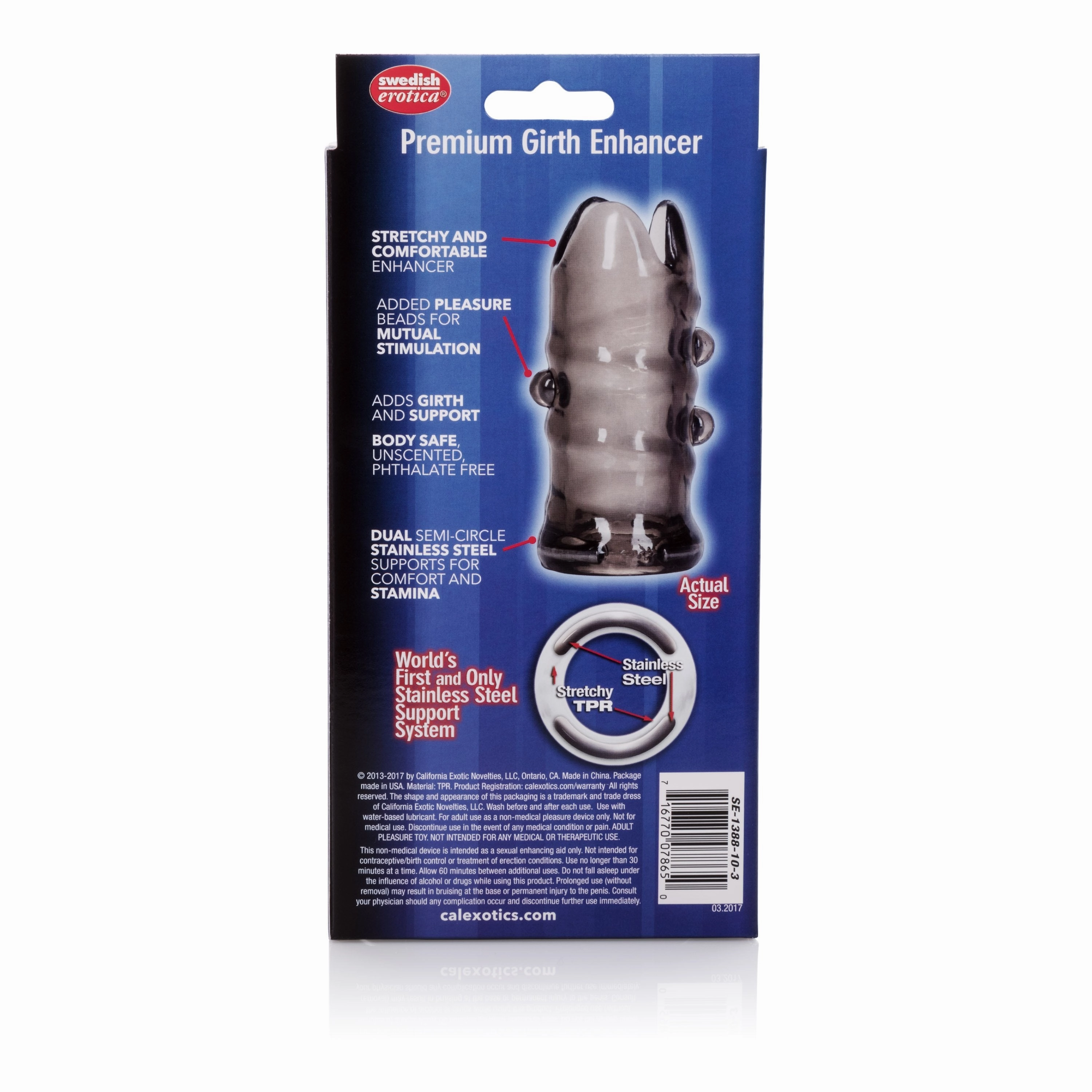 California Exotics - Apollo Premium Girth Enhancer Cock Sleeve (Grey)
