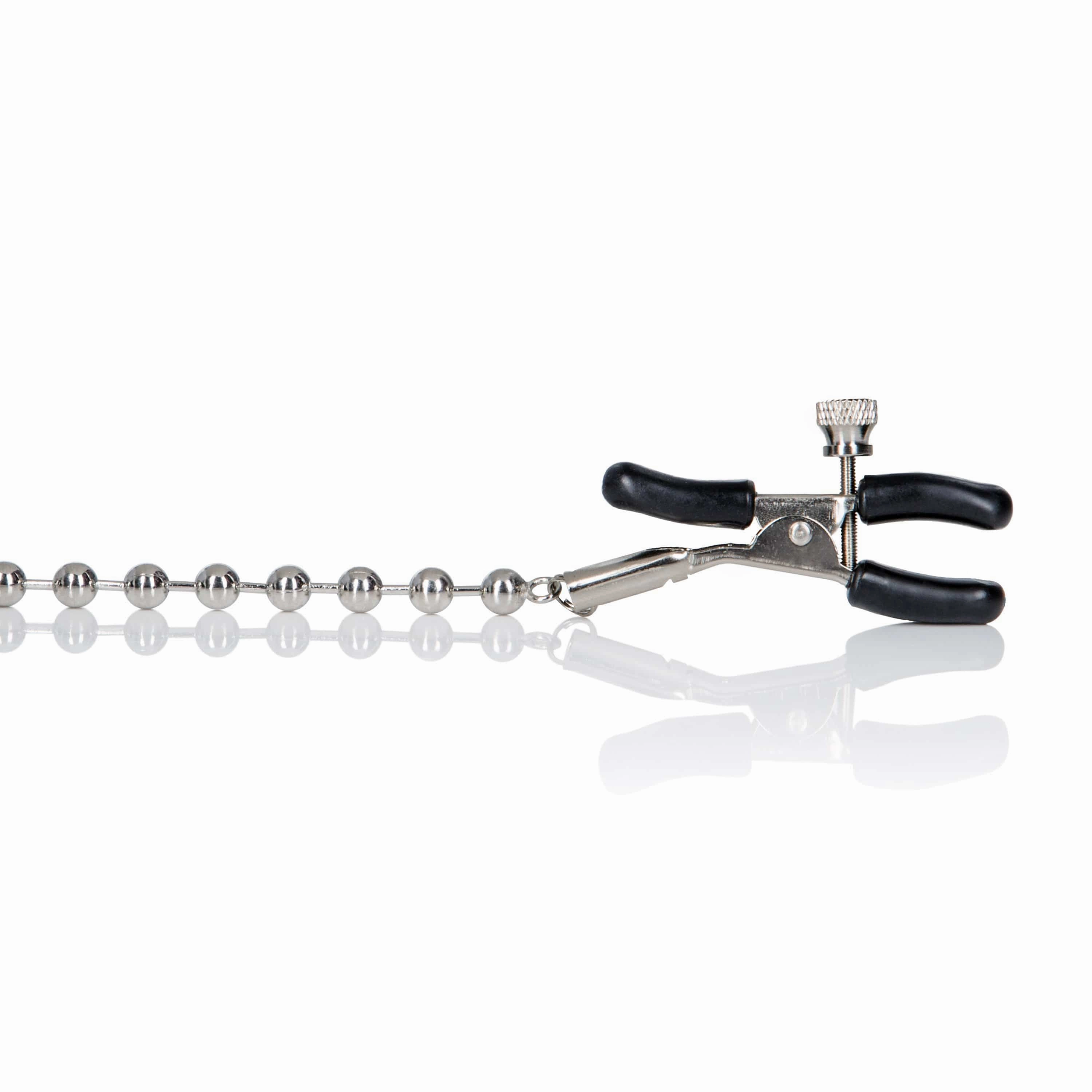 California Exotics - Nipple Play Silver Beaded Nipple Clamps (Silver)