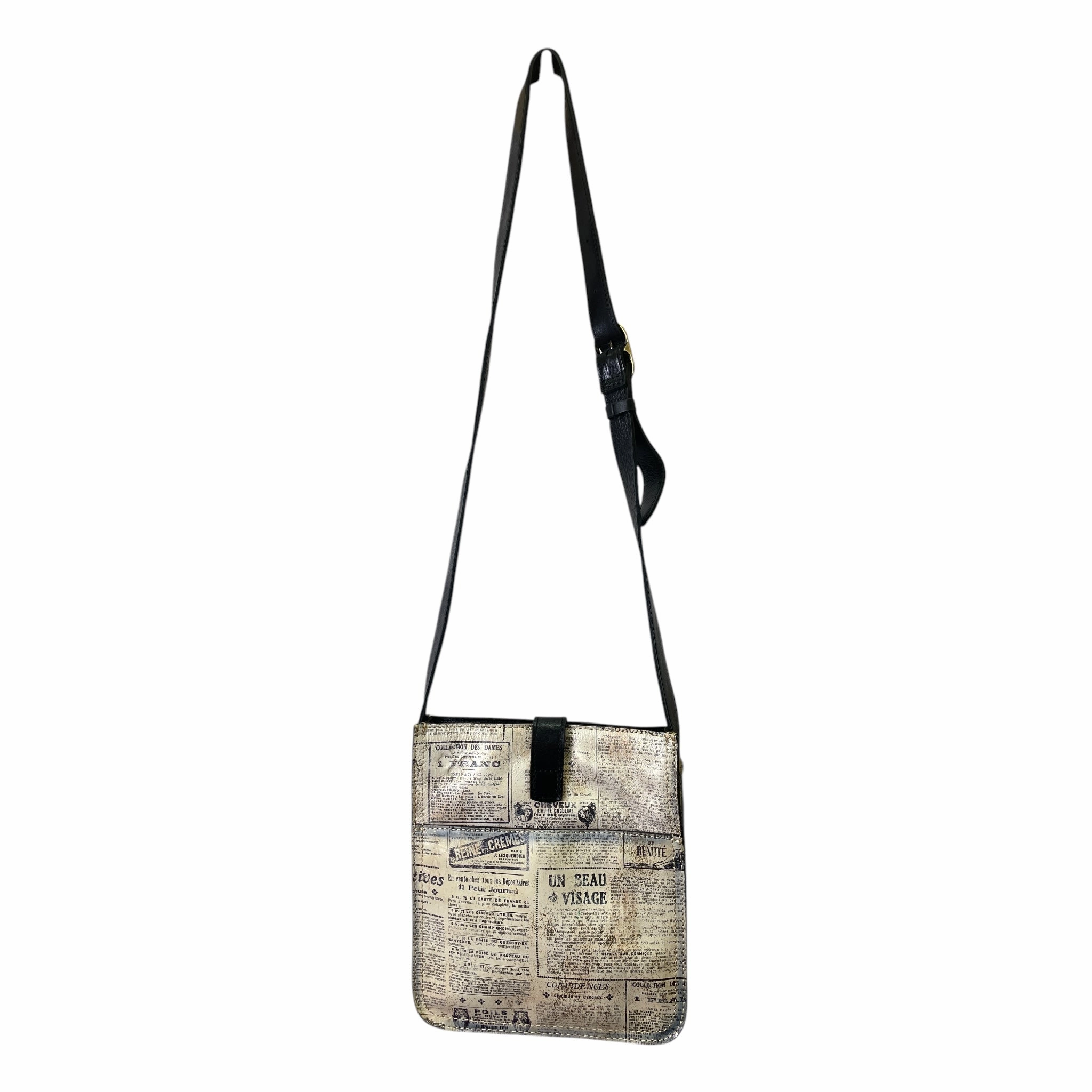 Crossbody Designer By Patricia Nash In Black & Cream, Size:Medium