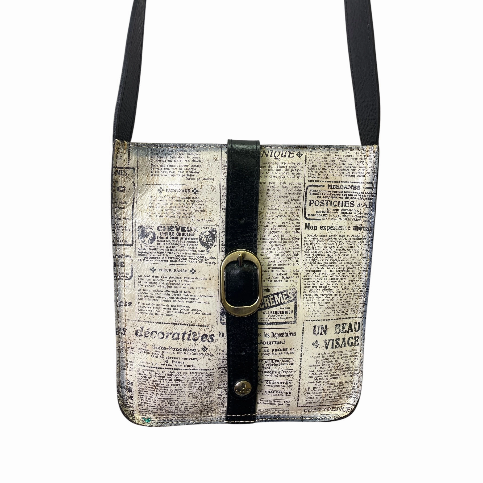 Crossbody Designer By Patricia Nash In Black & Cream, Size:Medium