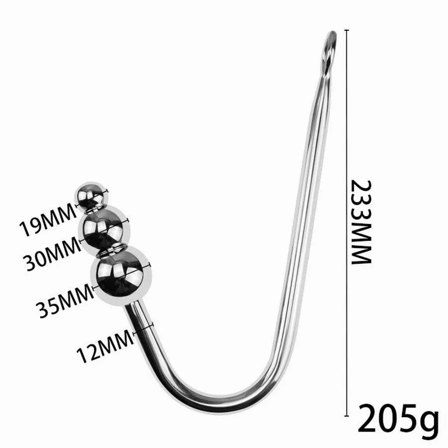 Detachable Steel Beads Anal Hook for BDSM Toys