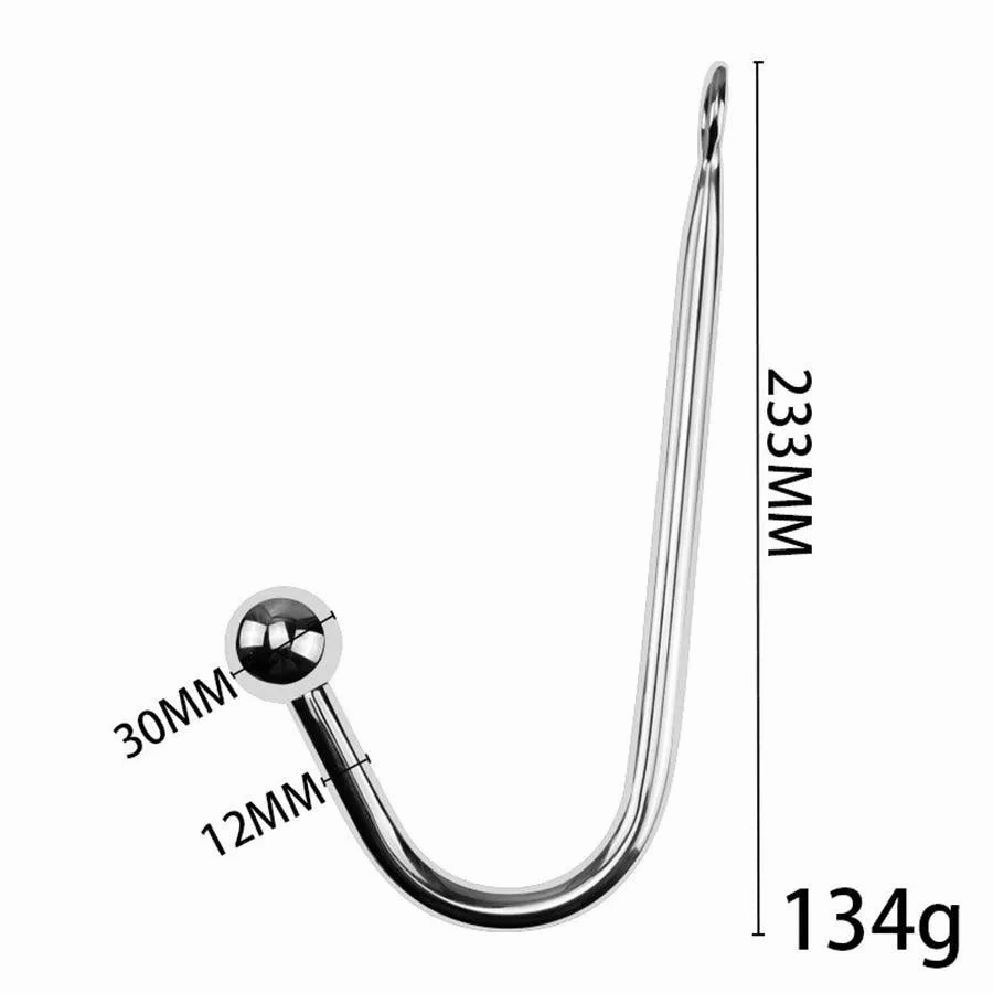 Detachable Steel Beads Anal Hook for BDSM Toys