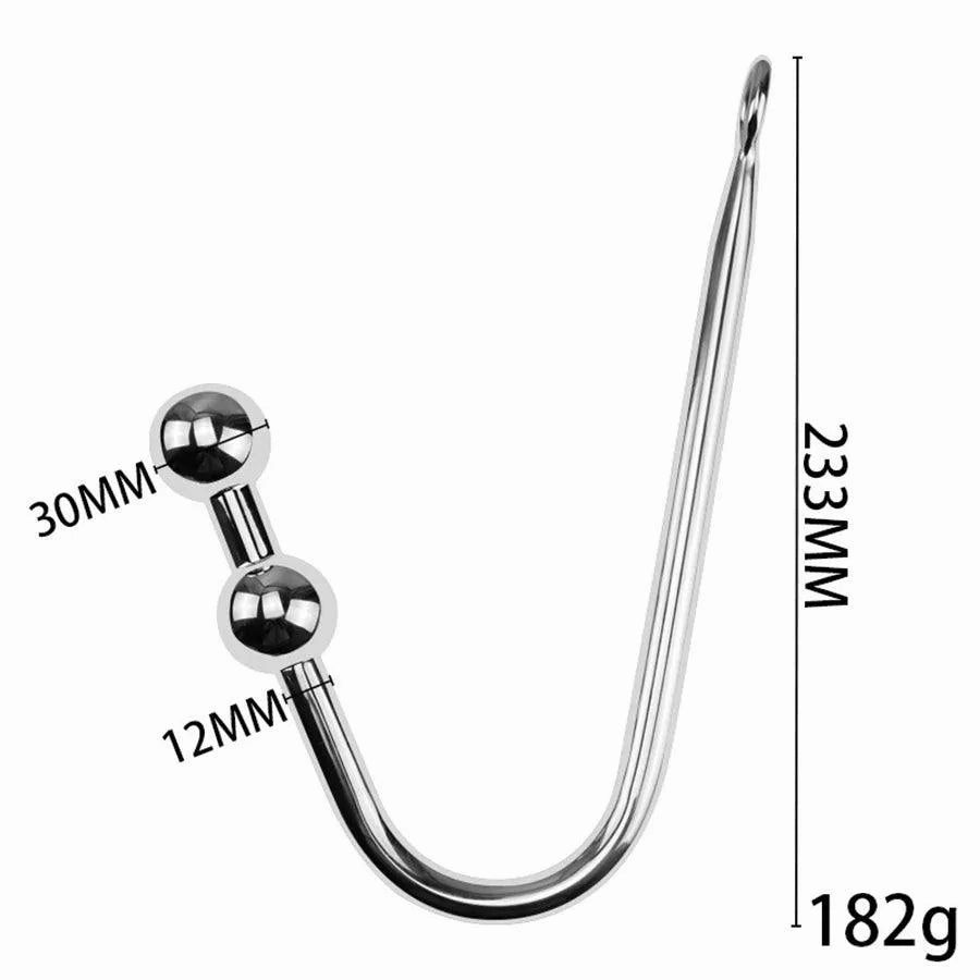 Detachable Steel Beads Anal Hook for BDSM Toys