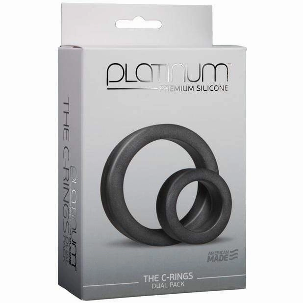 Doc Johnson - Platinum Silicone C Rings Dual Set (Black)
