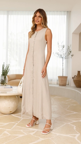 Lina Maxi Dress - Oatmeal