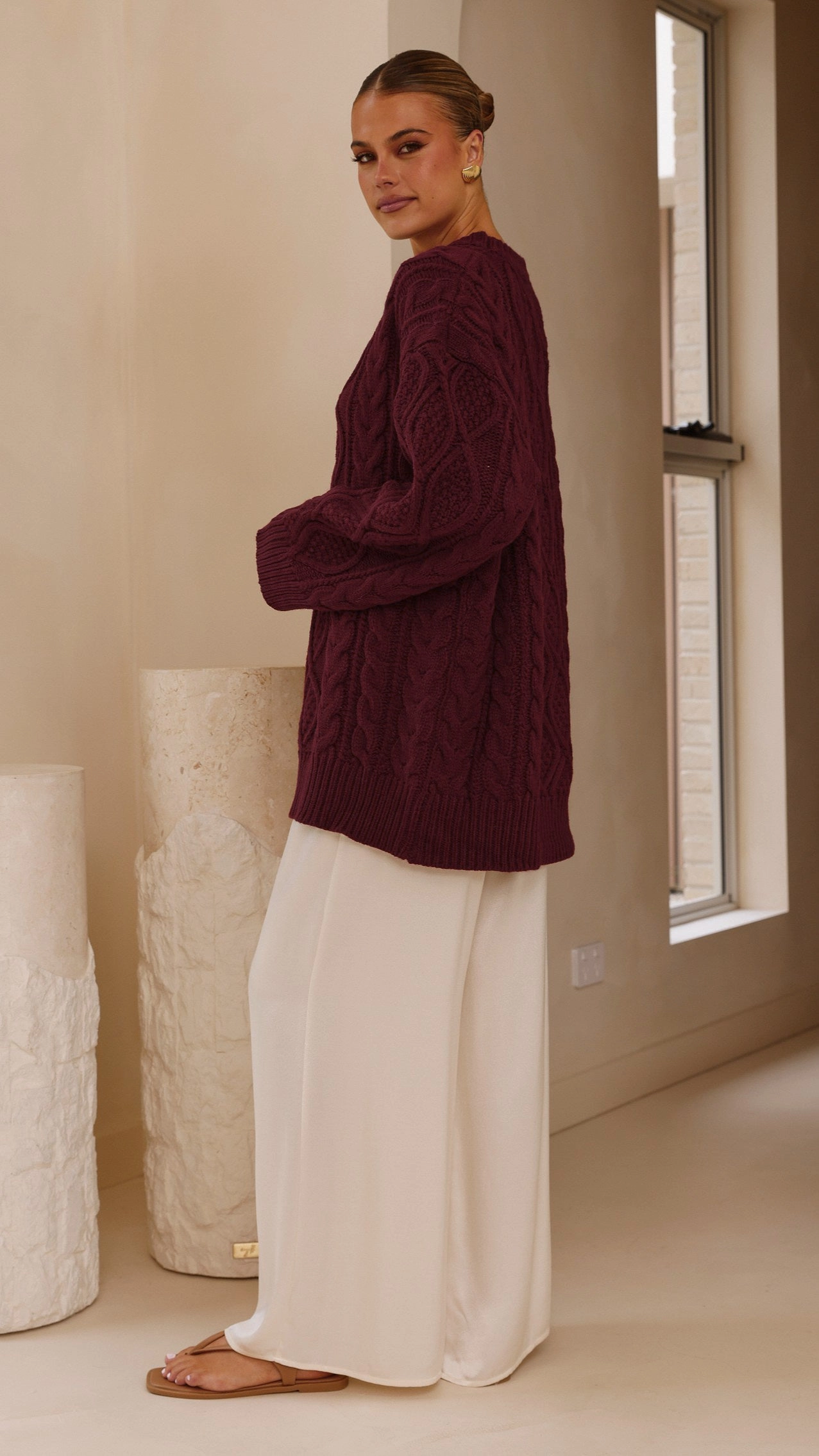 Luna Knit Sweater - Merlot