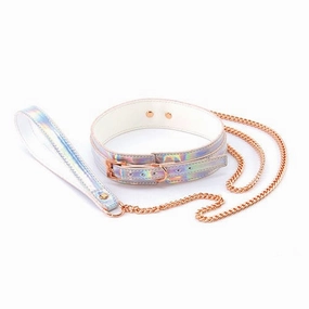 NS Novelties - Cosmo Bondage Collar and Leash (Silver)