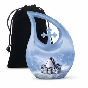 Penguin Urn & Companion Memorial Urn For Adult Human Ashes