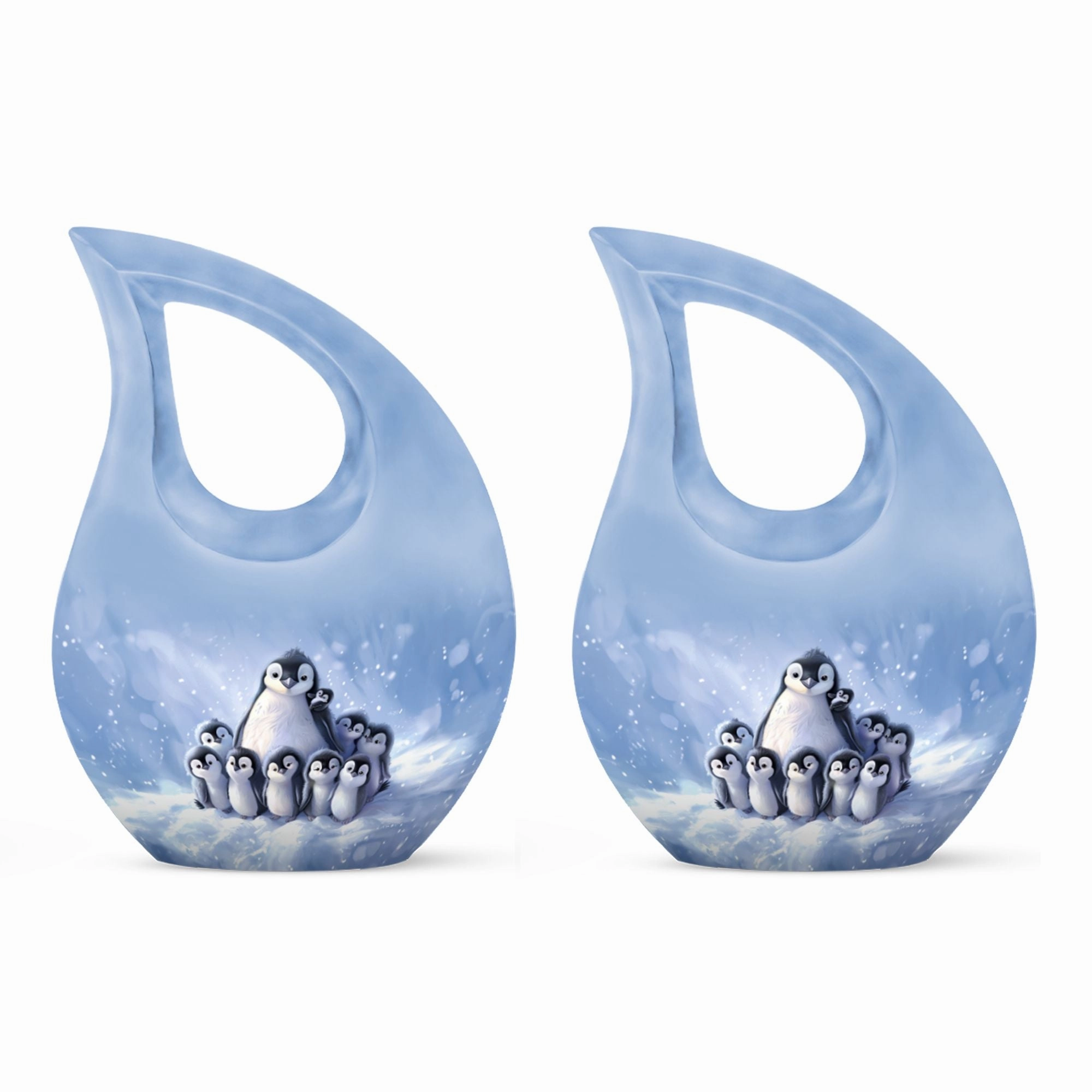 Penguin Urn & Companion Memorial Urn For Adult Human Ashes
