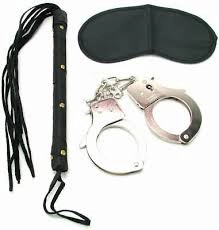 Pipedream Fetish Fantasy Series Lovers Fantasy Kit includes metal handcuffs   leather whip   blindfold for Beginner