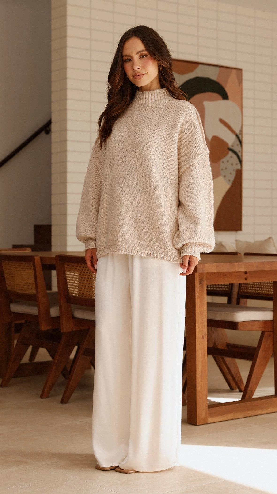 Savanna Knit Sweater - Beige