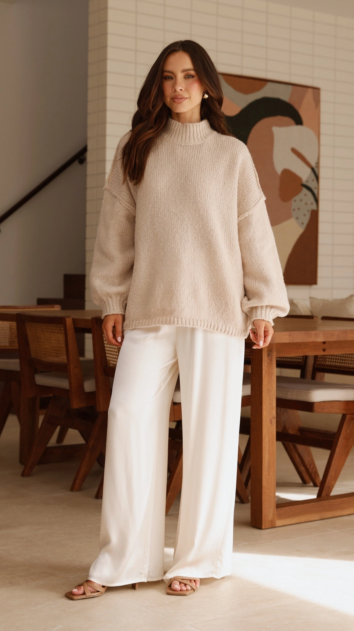 Savanna Knit Sweater - Beige