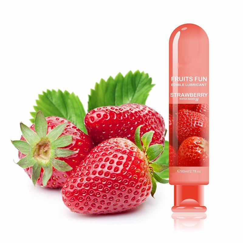 Sex lube Fruit Flavored Water Based Personal Edible Gel Sex Lubricant 80ML