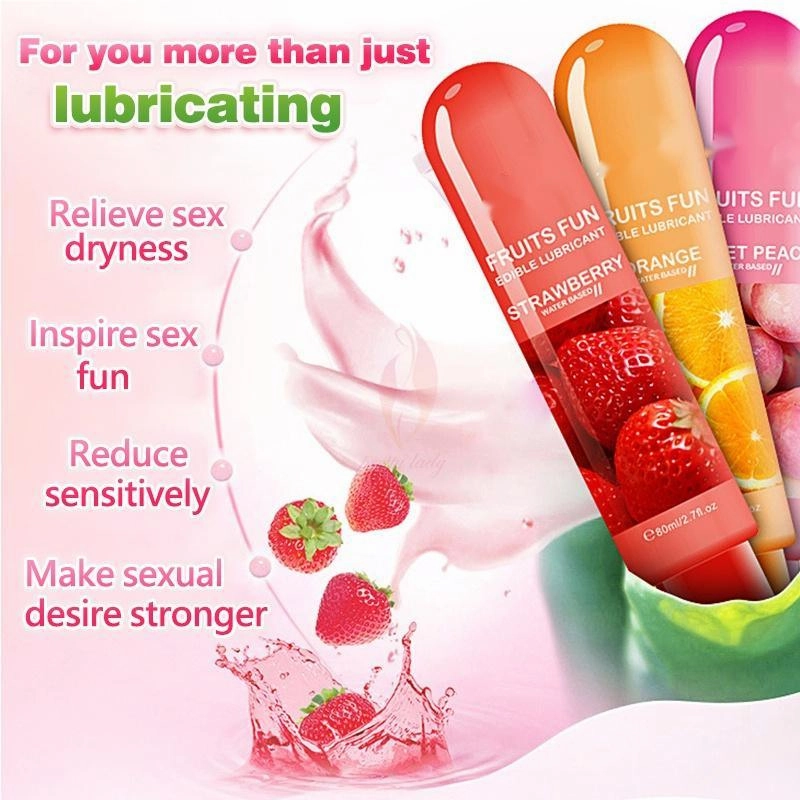 Sex lube Fruit Flavored Water Based Personal Edible Gel Sex Lubricant 80ML