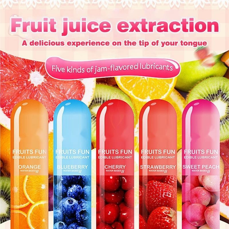 Sex lube Fruit Flavored Water Based Personal Edible Gel Sex Lubricant 80ML