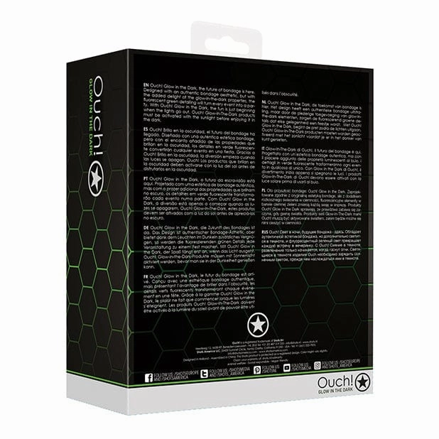 Shots - Ouch Bed Bindings Restraint Kit Glow in the Dark (Black)