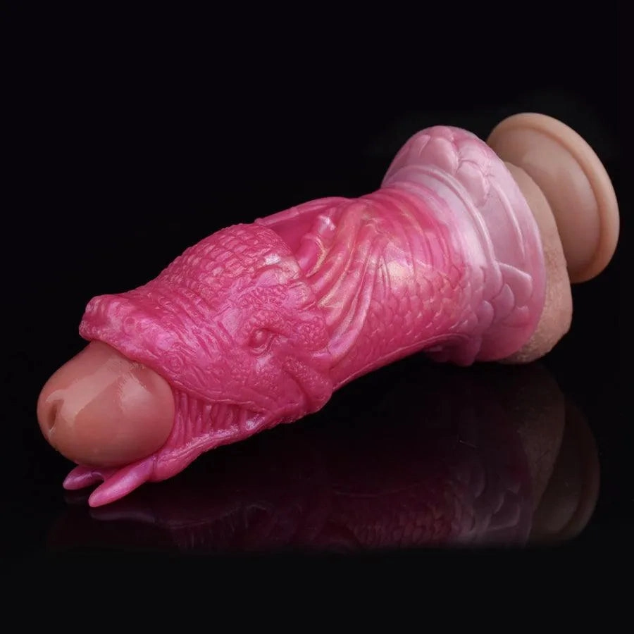 Soft Silicone Dragon Penis Girth Sleeve Toy