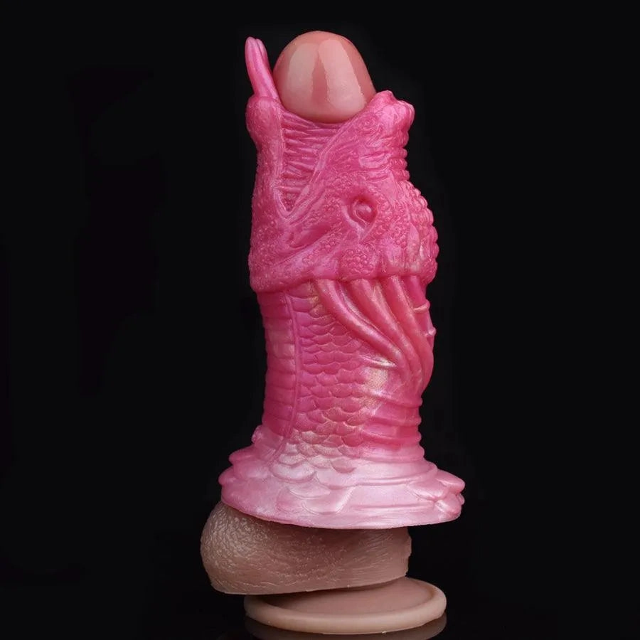 Soft Silicone Dragon Penis Girth Sleeve Toy