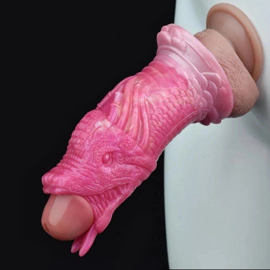 Soft Silicone Dragon Penis Girth Sleeve Toy