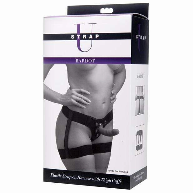 Strap U - Bardot Elastic Strap On Harness with Thigh Cuffs (Black)