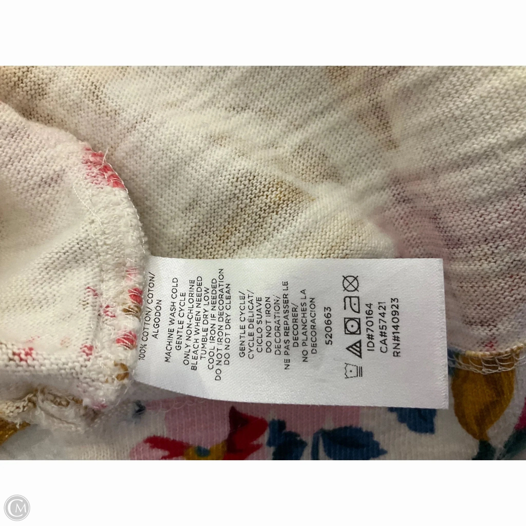 Sweatshirt Crewneck By Loft In Cream & Red, Size: L
