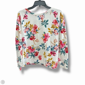 Sweatshirt Crewneck By Loft In Cream & Red, Size: L