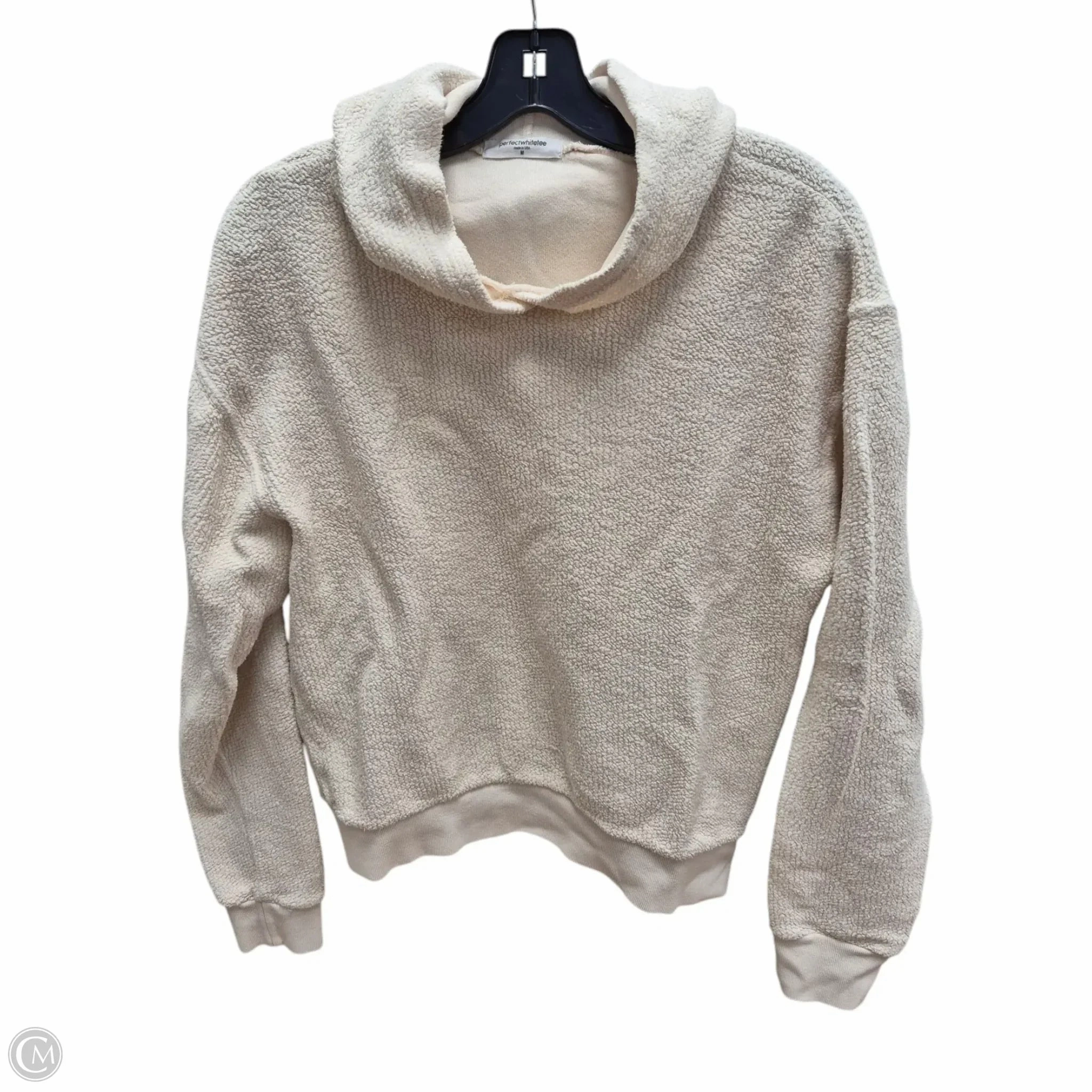 Sweatshirt Hoodie By Clothes Mentor In Cream, Size: M