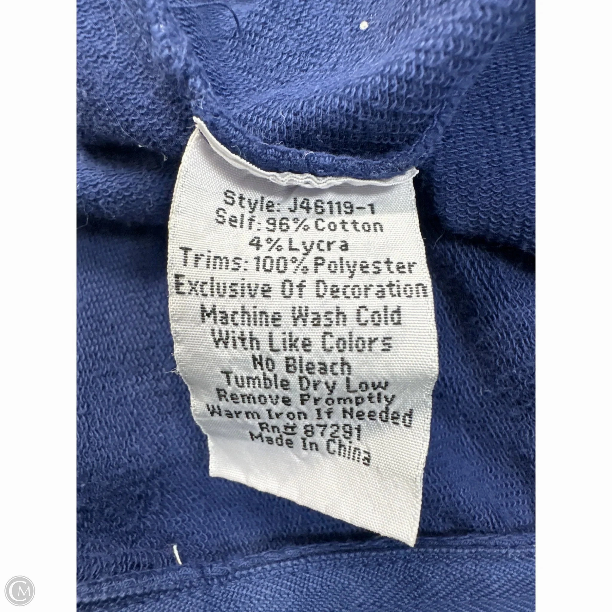 Sweatshirt Hoodie By Johnny Was In Blue & Cream, Size: Xl