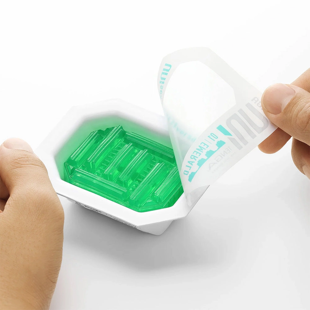 Tenga Uni Reversible Masturbator & Finger Sleeve - Emerald Texture