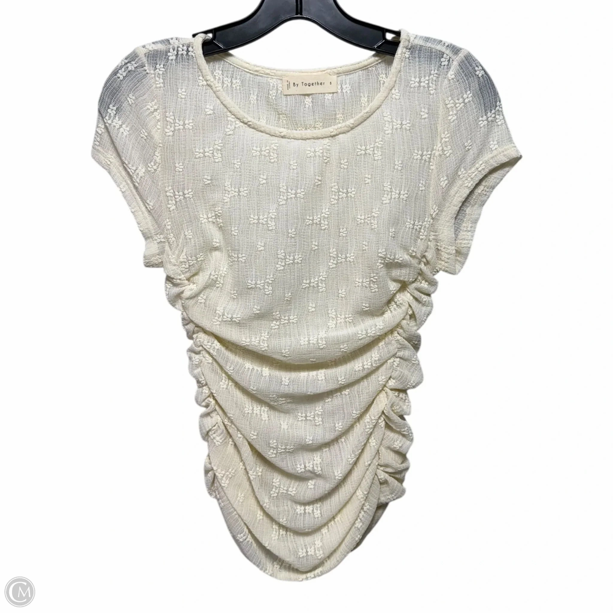 Top Short Sleeve By By Together In Cream, Size: S