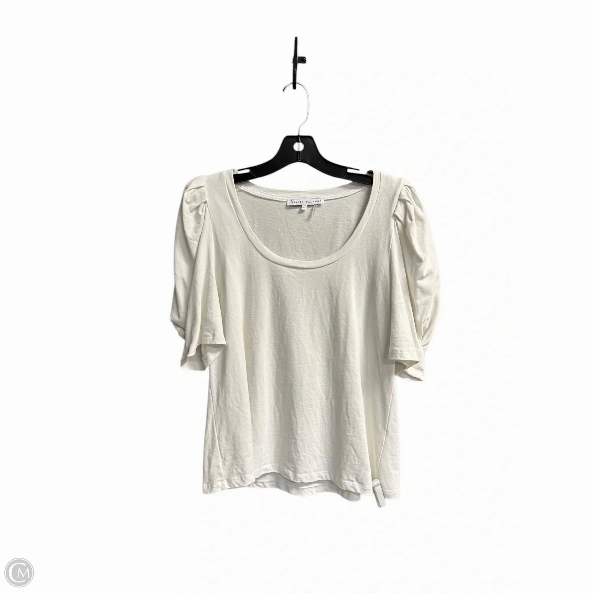 Top Short Sleeve By English Factory In Cream, Size: L