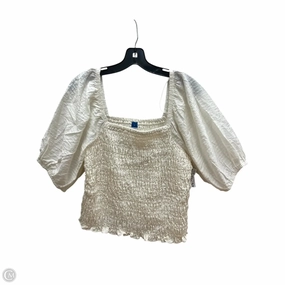 Top Short Sleeve By Old Navy In Cream, Size: L