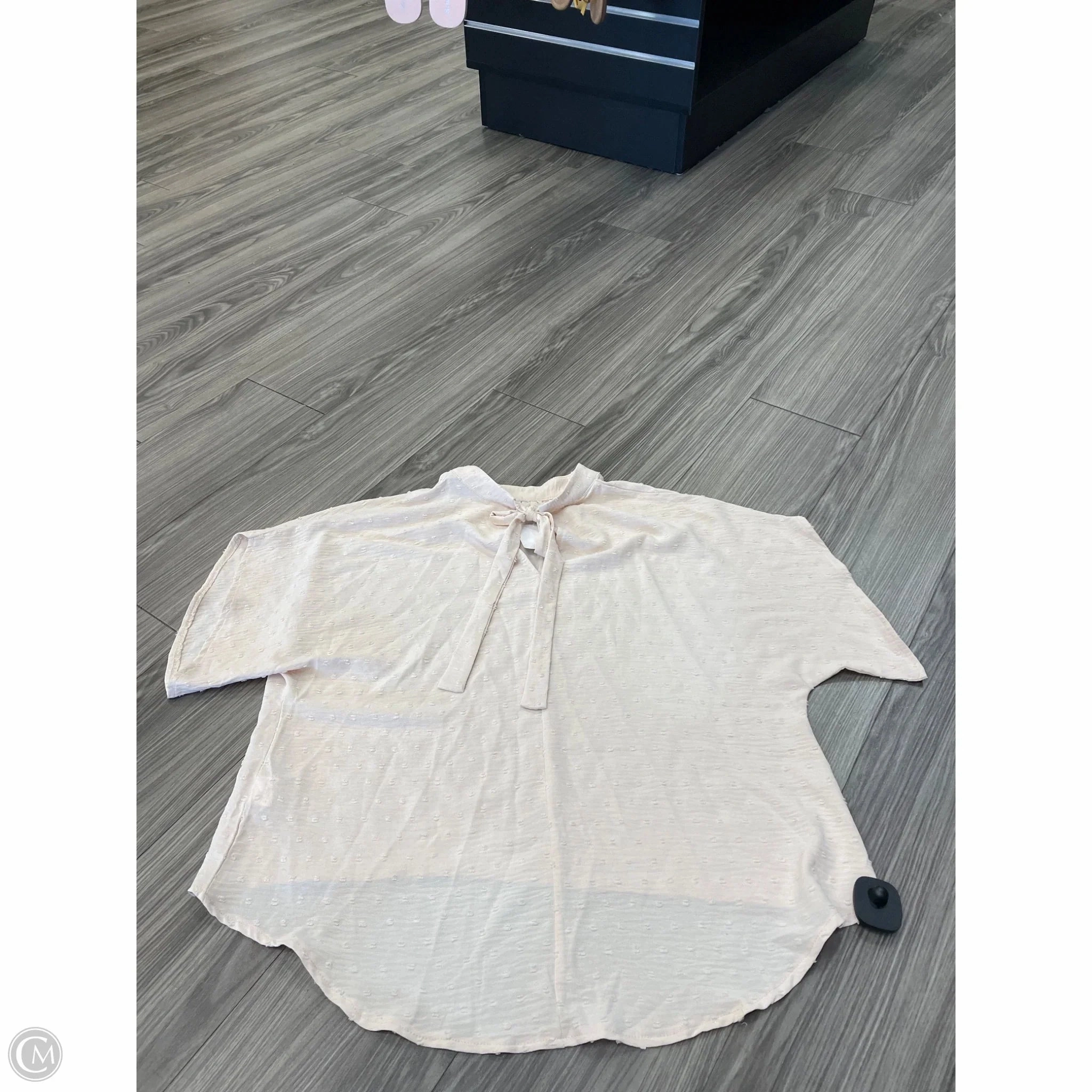 Top Short Sleeve By Shein In Cream, Size: 1x