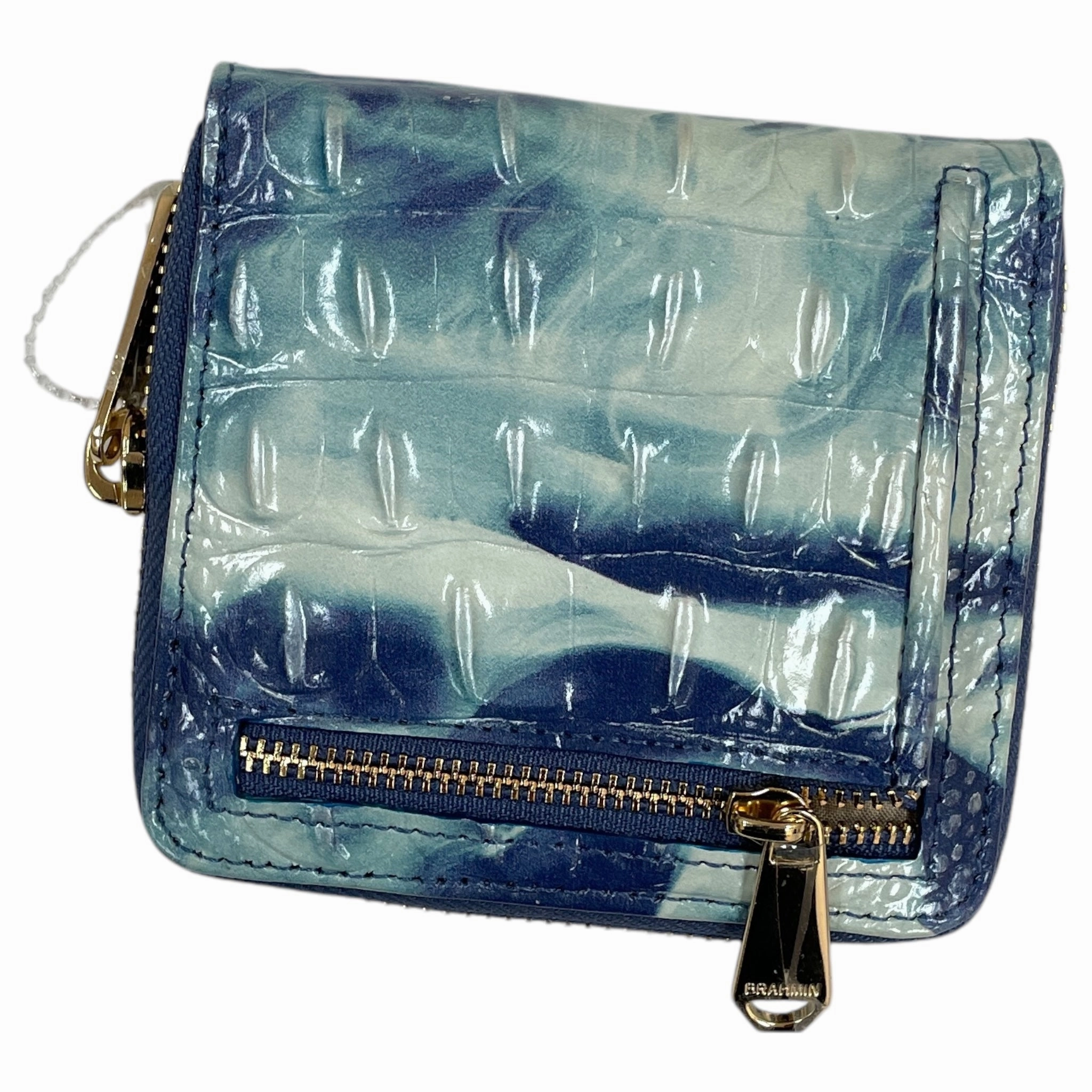 Wallet Designer By Brahmin In Blue & Cream, Size:Small